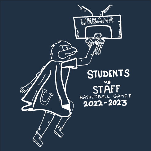 UMS Student Staff Basketball Game shirt design - zoomed