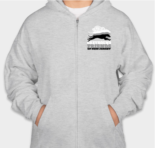 Layer it on (and lower your thermostat!) with a Greyhound Zip-Up Hoodie Fundraiser - unisex shirt design - front