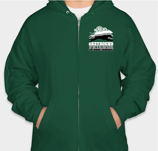 Layer it on (and lower your thermostat!) with a Greyhound Zip-Up Hoodie Fundraiser - unisex shirt design - front