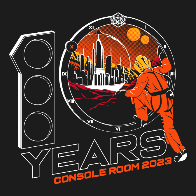 CONsole Room 2023: Ten Year Celebration shirt design - zoomed