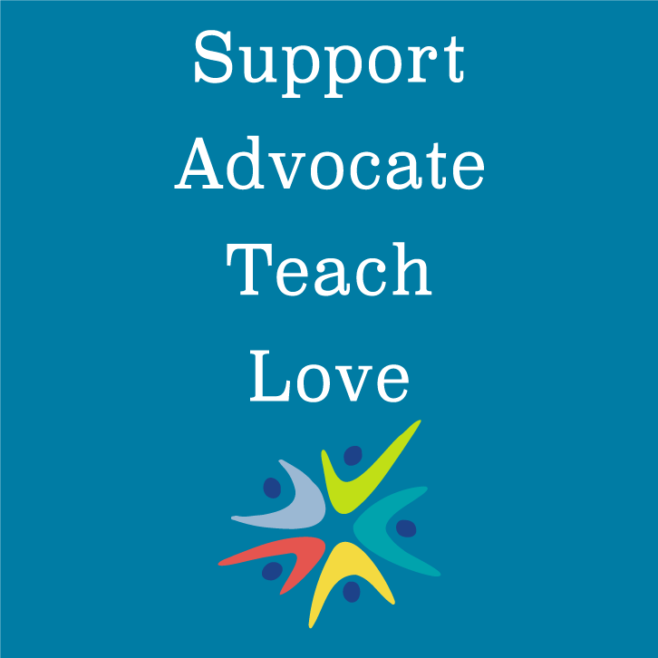 Support, Advocate, Teach, Love: NCAGT shirt design - zoomed