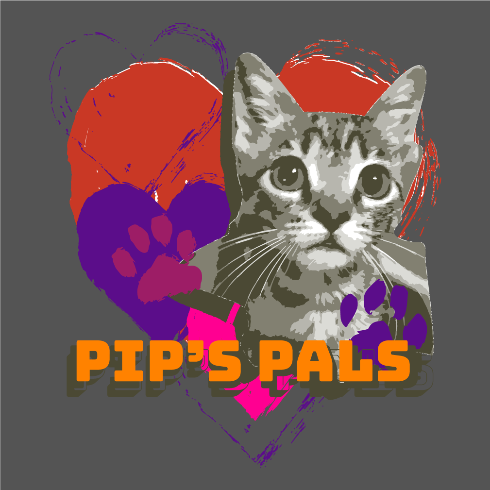 Pip's Pals shirt design - zoomed