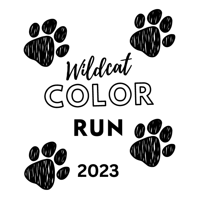 Wildcat Color Run shirt design - zoomed