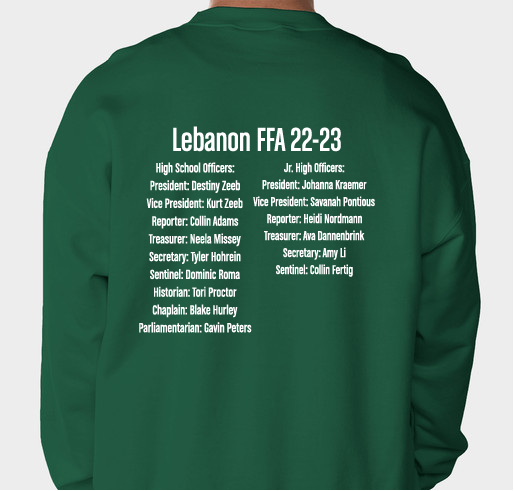 23 Lebanon FFA Thirts Fundraiser - unisex shirt design - back