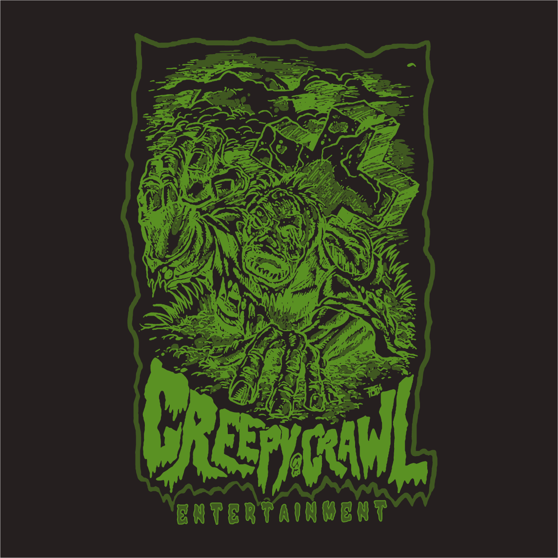 Creepy Crawl Entertainment shirt design - zoomed