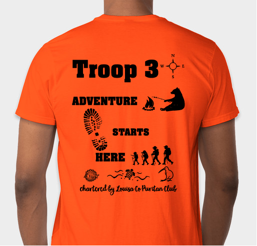 Troop 3 New T-shirt & Hoodie Fundraiser - unisex shirt design - back