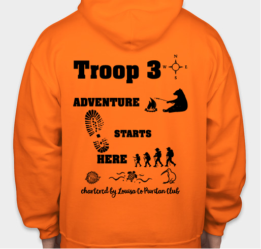Troop 3 New T-shirt & Hoodie Fundraiser - unisex shirt design - back
