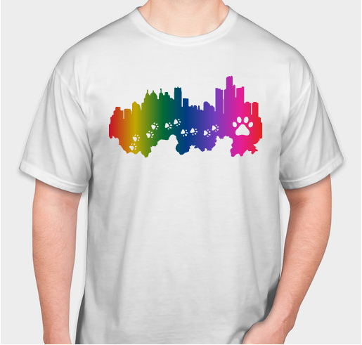 Detroit Skyline Paw Print T-shirt Fundraiser - unisex shirt design - front