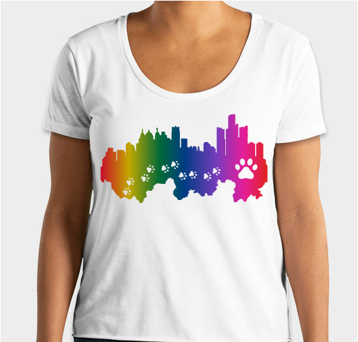 Detroit Skyline Paw Print T-shirt Fundraiser - unisex shirt design - front
