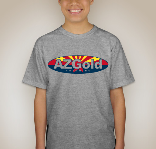 Arizona Gold Swimming Athletic Grey T w/ Alt Logo Fundraiser - unisex shirt design - back