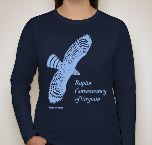 Raptor Conservancy of Virginia 2015 t-shirt fundraiser - Help us feed injured hawks, owls & falcons! Fundraiser - unisex shirt design - front