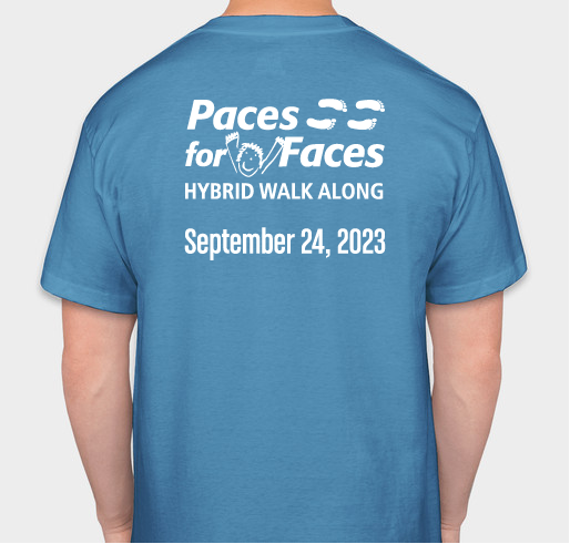 Paces for Faces 2023 Fundraiser - unisex shirt design - back