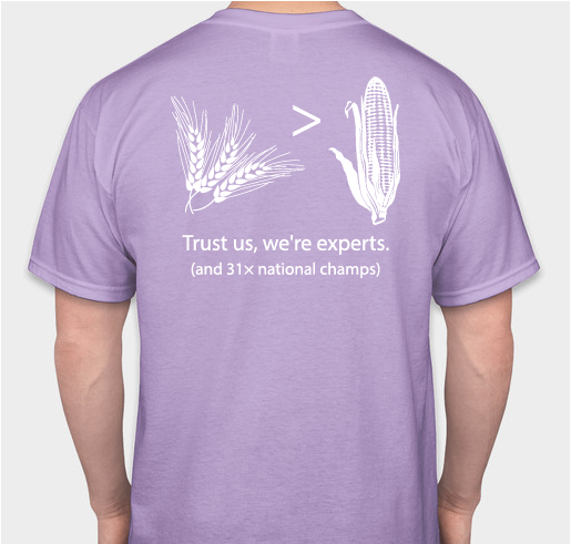 Wheat > Corn T-shirt Fundraiser - unisex shirt design - back