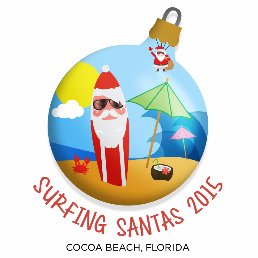Surfing Santas of Cocoa Beach 2015 Shirt shirt design - zoomed