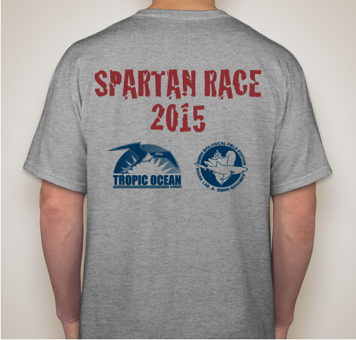 Sharklab and Tropic Ocean Air Spartan Sprint Fundraiser - unisex shirt design - back