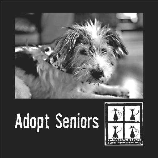 Support the rescue of senior animals - a Lulu's Locker campaign shirt design - zoomed