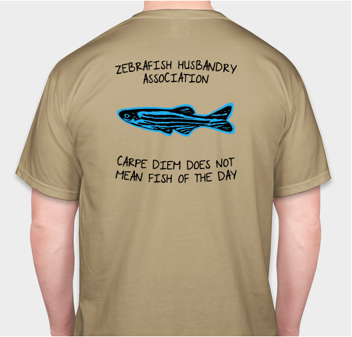 Zebrafish Husbandry Association (ZHA) Annual T-shirt Fundraiser Fundraiser - unisex shirt design - back