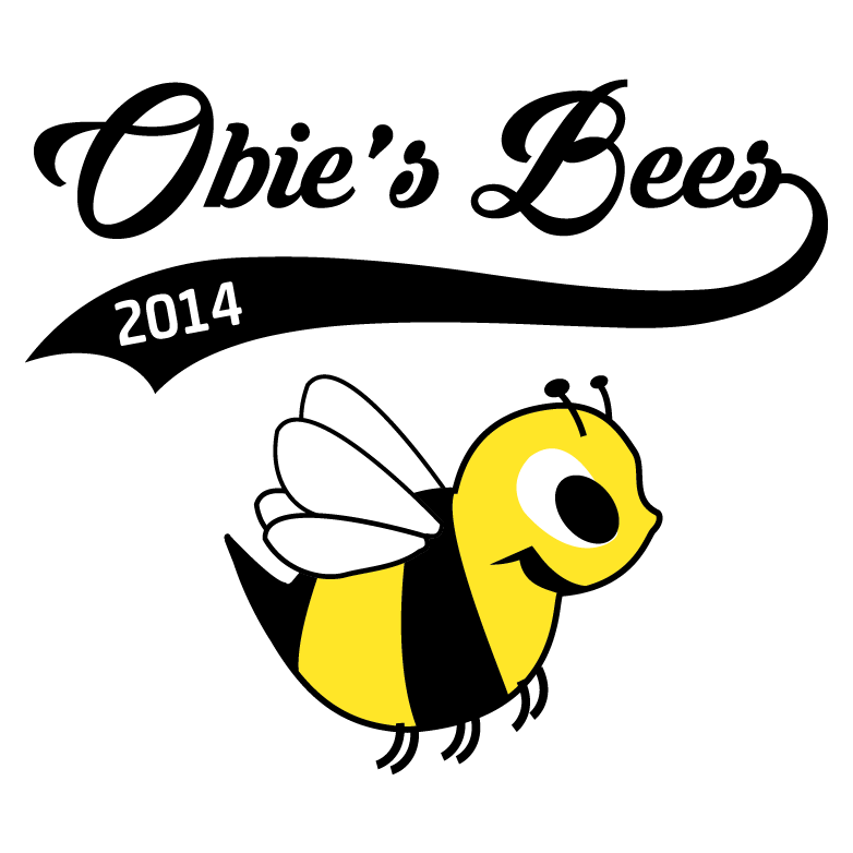 Obie's Bees - First Birthday shirt design - zoomed