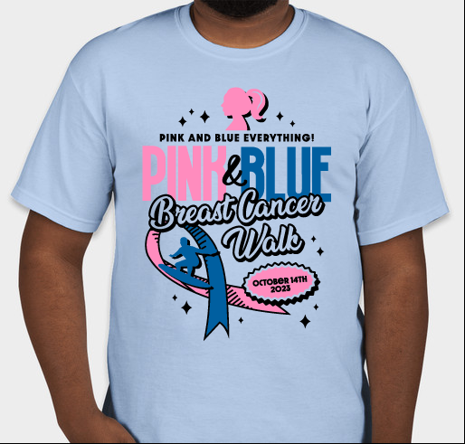 Pink and Blue Breast Cancer Walk Fundraiser - unisex shirt design - front