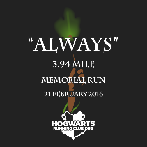 The 'Always' 3.94 mile Memorial Run shirt design - zoomed