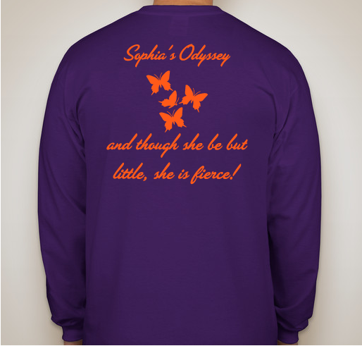 Sophia's Odyssey Fundraiser - unisex shirt design - back