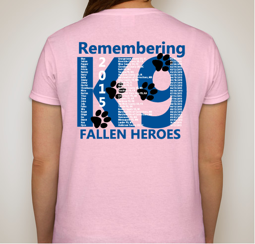 Remember Our 2015 K9 Heroes Fundraiser - unisex shirt design - back