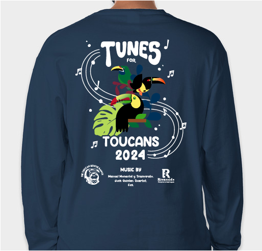 Tunes for Toucans 2024 Fundraiser - unisex shirt design - back