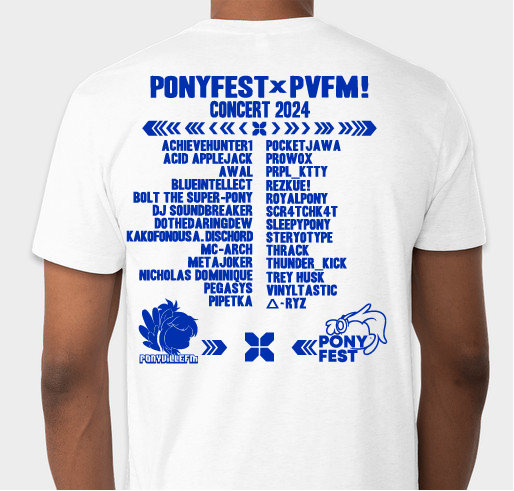 PonyFest Online x PVFM 13th Birthday Fundraiser - unisex shirt design - back