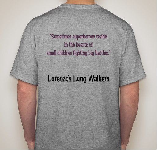 Lorenzo's 2016 CF Walk Fundraiser - unisex shirt design - back