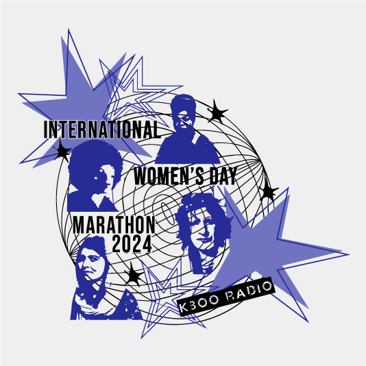 KBOO's Annual International Women's Day Merch shirt design - zoomed