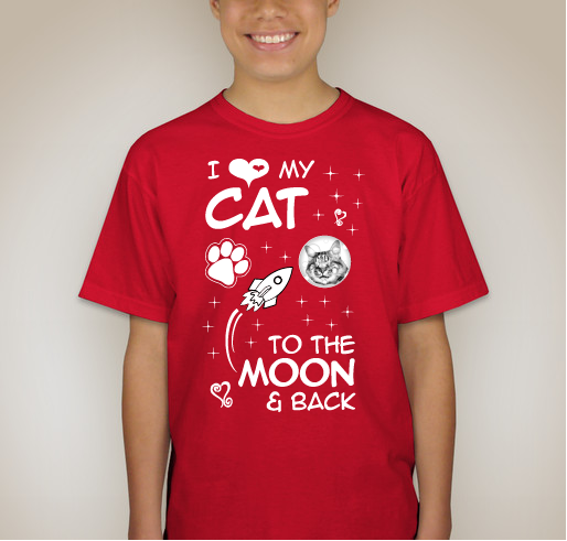 I love my cats to the moon and back Fundraiser - unisex shirt design - back