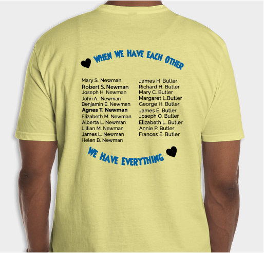 Newman & Butler Family Reunion Fundraiser - unisex shirt design - back