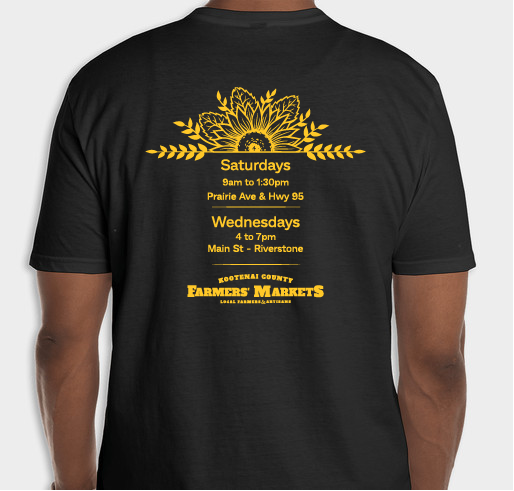 Show your support for the Kootenai County Farmers Market Fundraiser - unisex shirt design - back