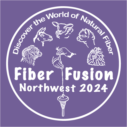 Fiber Fusion Northwest 2024 Fundraiser shirt design - zoomed