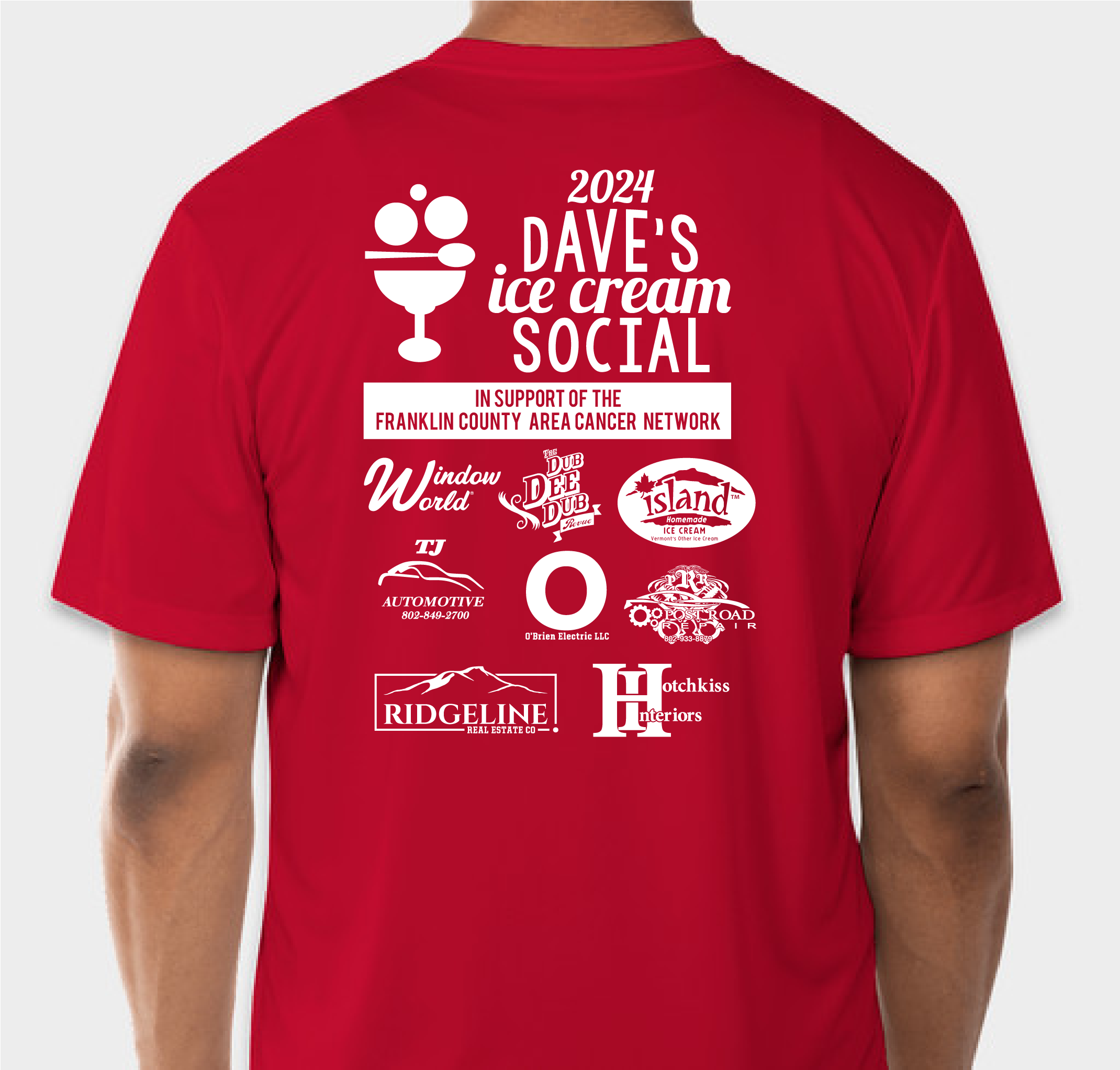10th Annual Dave's Ice Cream Social Fundraiser - unisex shirt design - back