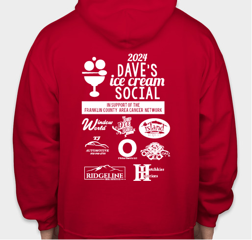 10th Annual Dave's Ice Cream Social Fundraiser - unisex shirt design - back