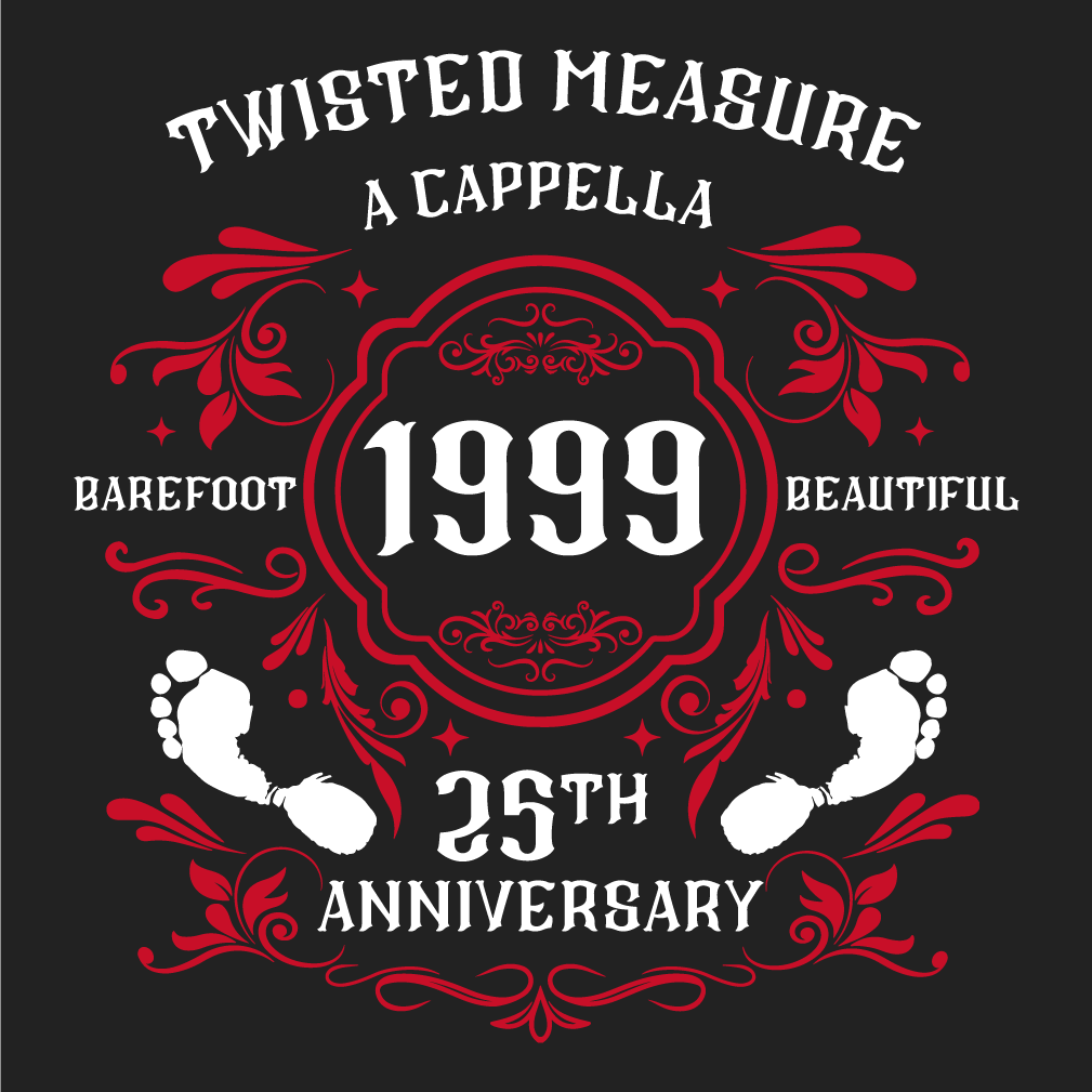 Twisted Measure 25th Anniversary Concert shirt design - zoomed