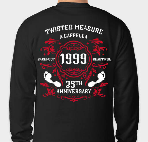 Twisted Measure 25th Anniversary Concert Fundraiser - unisex shirt design - back