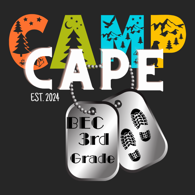 BEC's 3rd Grade - CAMP CAPE shirt design - zoomed