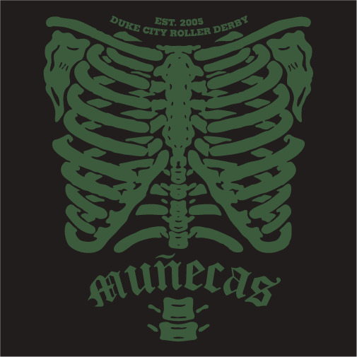 Duke City Roller Derby Munecas Muertas Limited Edition T-Shirt Fundraiser shirt design - zoomed