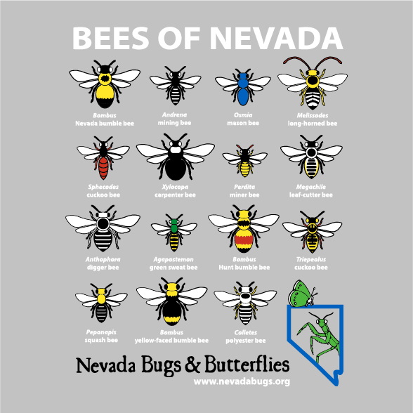 Nevada Bee-Shirts: Celebrating Pollinators of the West! shirt design - zoomed
