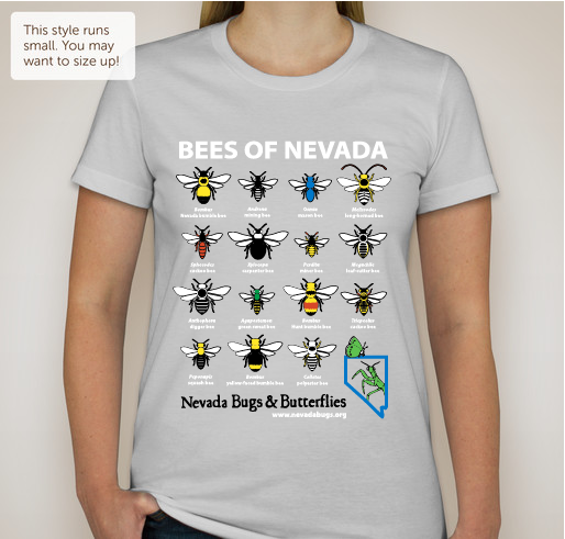 Nevada Bee-Shirts: Celebrating Pollinators of the West! Fundraiser - unisex shirt design - front