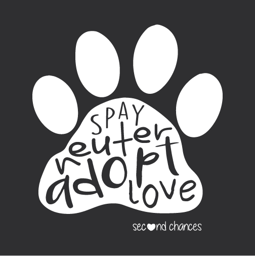 Second Chances Fundraiser shirt design - zoomed