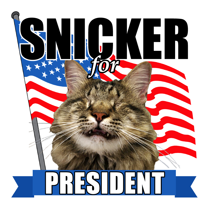Snicker for President shirt design - zoomed