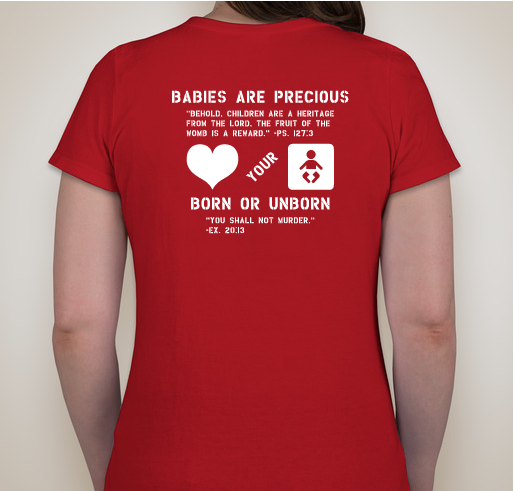 Biblical Church Evangelism Conference -RESCUING BABIES FROM SLAUGHTER t-shirt Fundraiser - unisex shirt design - back