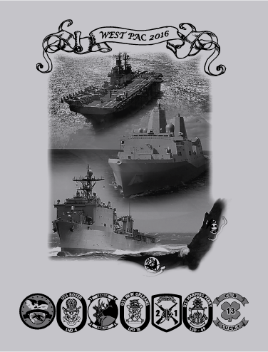 13th Marine Expeditionary Unit/USS Boxer ARG Deployment T-Shirt 2016 shirt design - zoomed