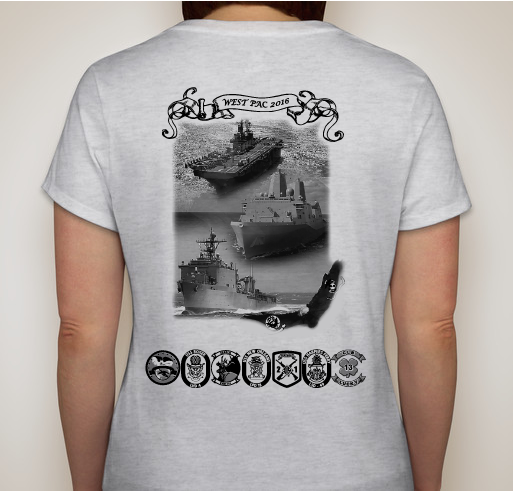 13th Marine Expeditionary Unit/USS Boxer ARG Deployment T-Shirt 2016 Fundraiser - unisex shirt design - back