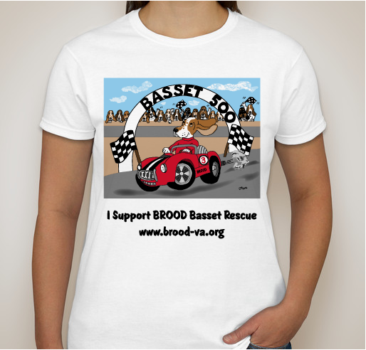 Buy a BROOD Basset 500 Ramble T-shirt Fundraiser - unisex shirt design - front