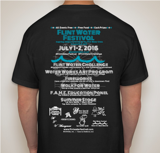 Flint Water Festival Fundraiser - unisex shirt design - back