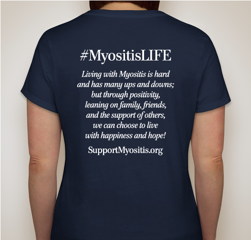 #MyositisLIFE T-Shirt Fundraiser - unisex shirt design - back